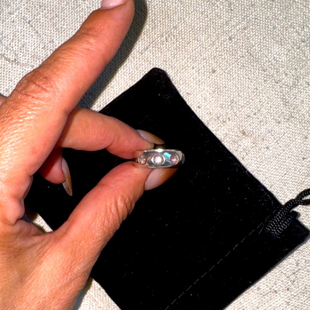 Rose quartz vintage silver Gem